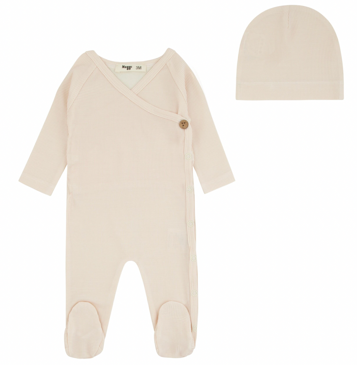 Footie Set Bamboo Ribbed Striped