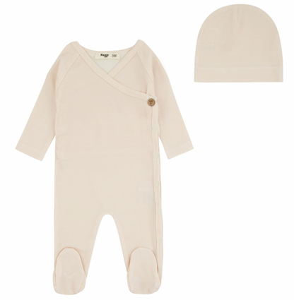 Footie Set Bamboo Ribbed Striped