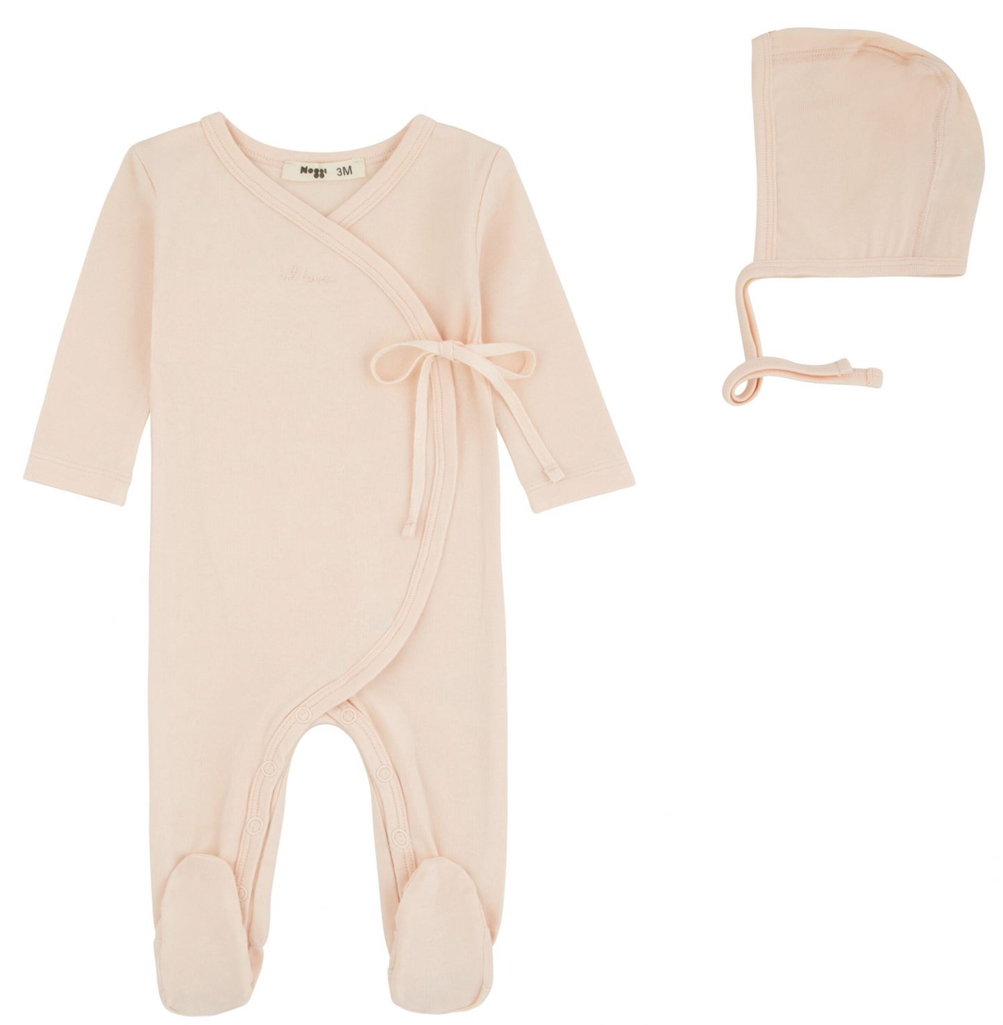 Footie Set Lil Love Embroidered Wrap