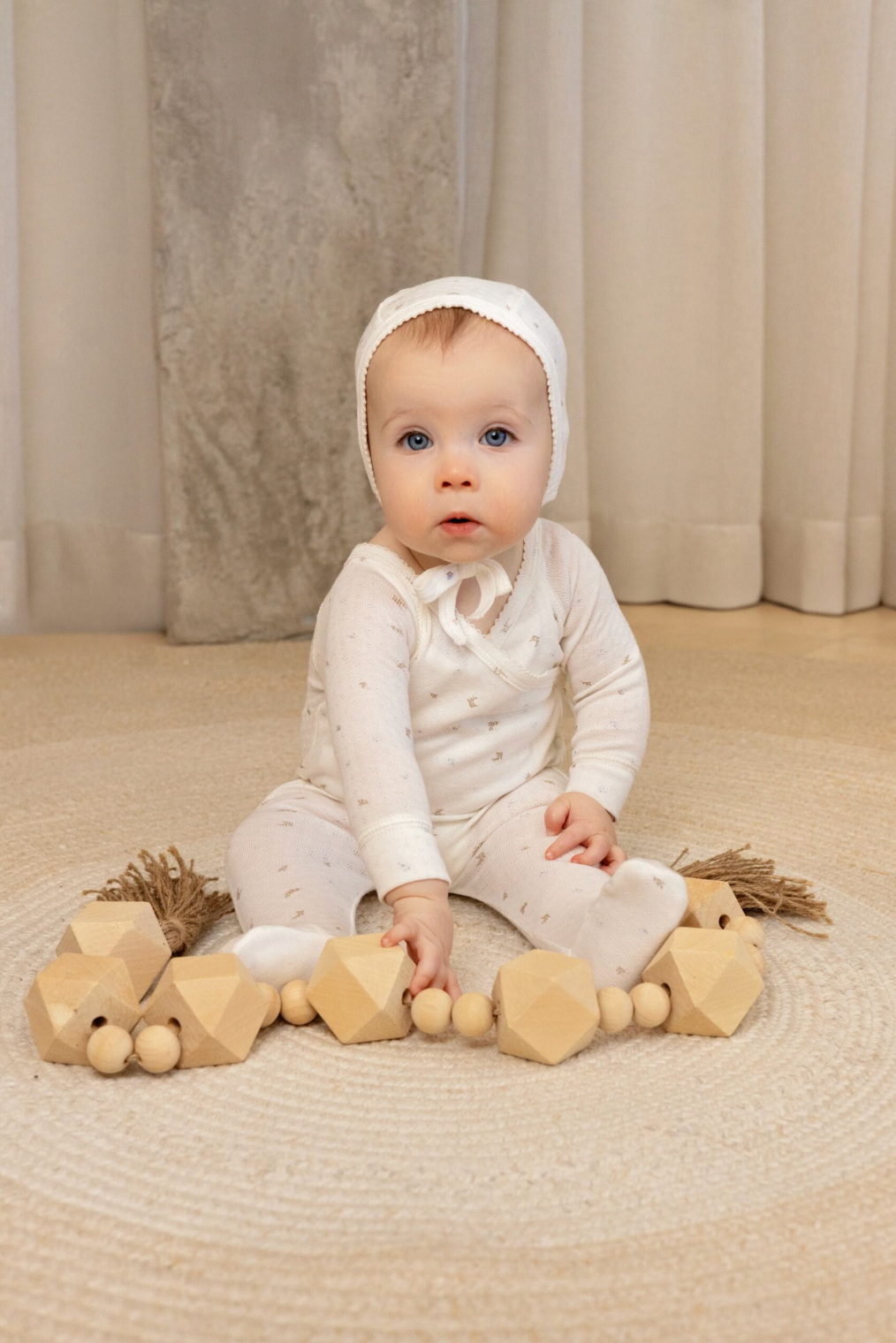 Layette Set Pointelle Printed Wrap