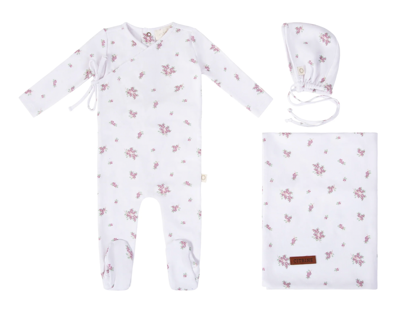 Layette Set Blueberry Bunches