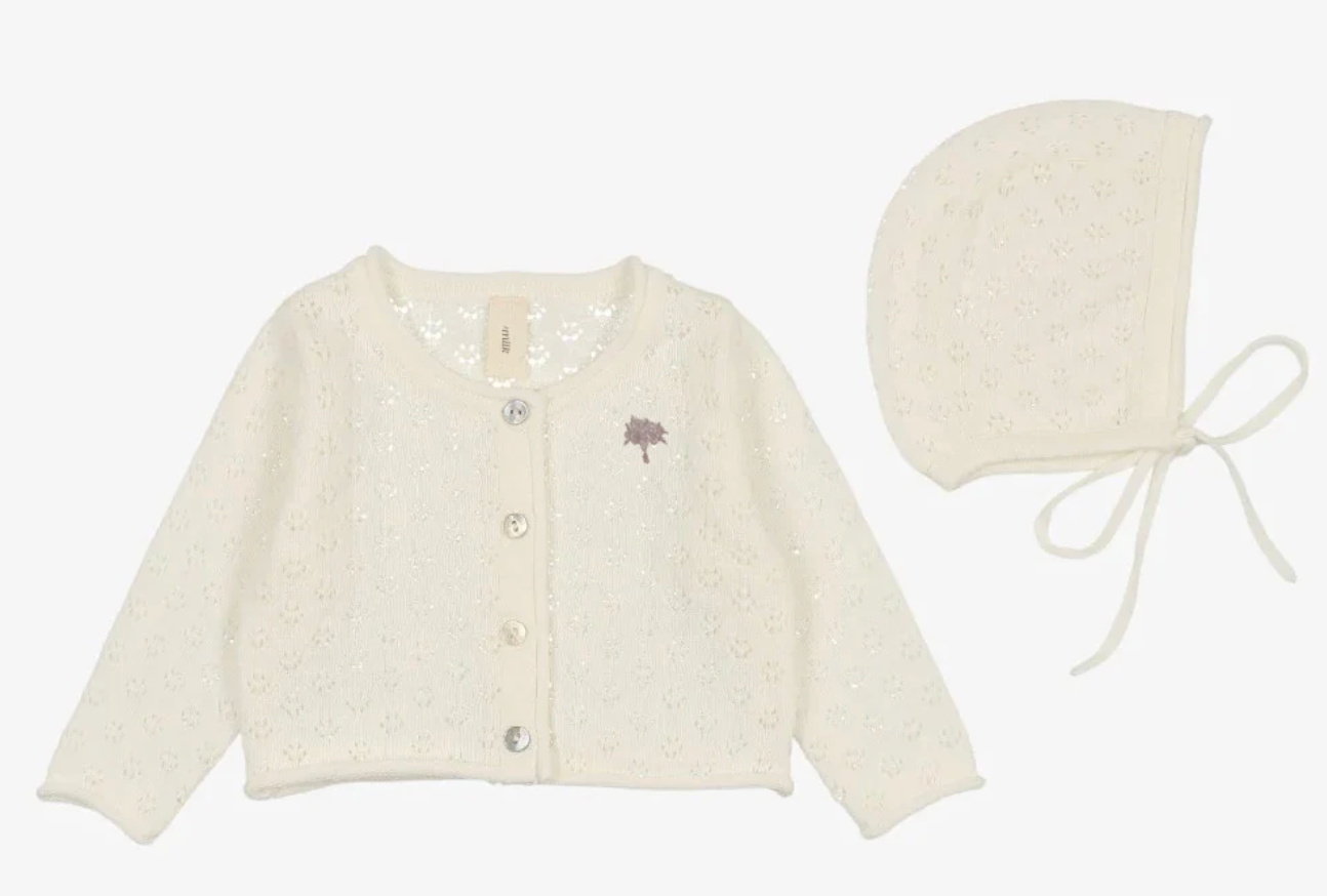 Cardigan Set Pointelle