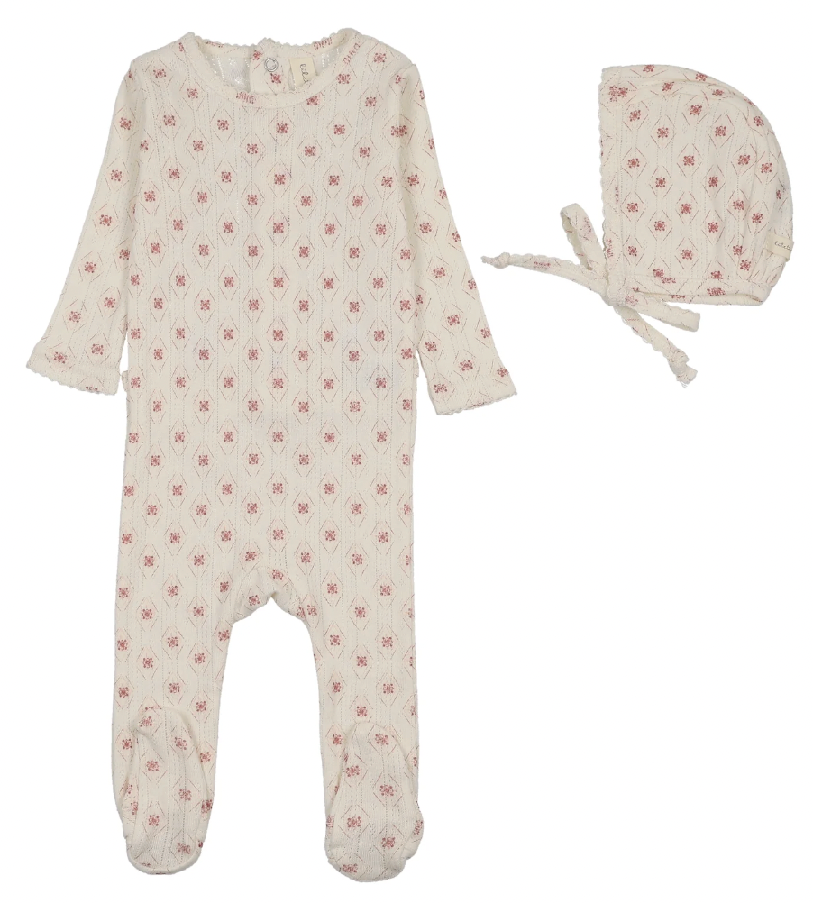 Footie Set Geo Floral Print
