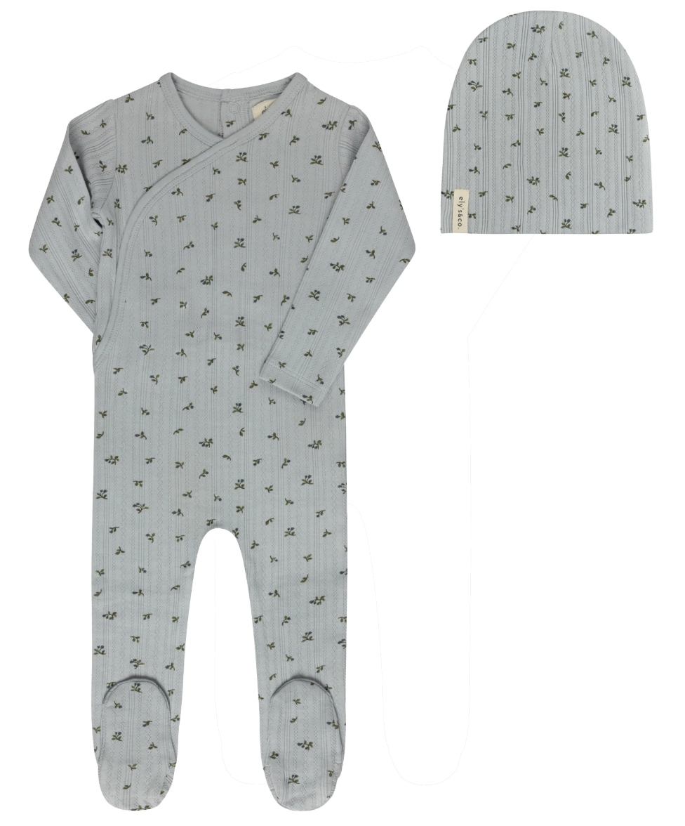 Footie Set Floral Pointelle