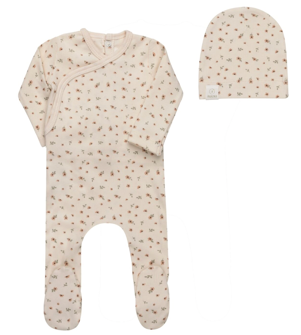 Footie Set Floral Rib