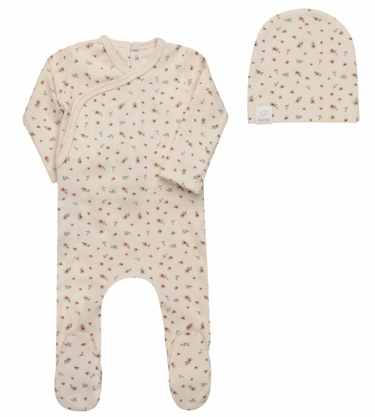 Footie Set Floral Rib