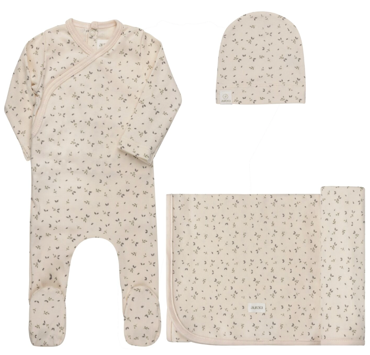 Layette Set Floral Rib