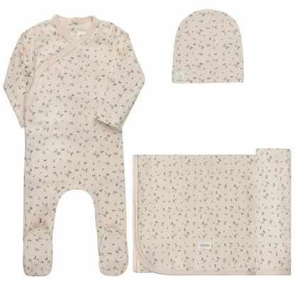 Layette Set Floral Rib