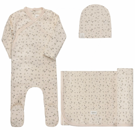 Layette Set Floral Rib