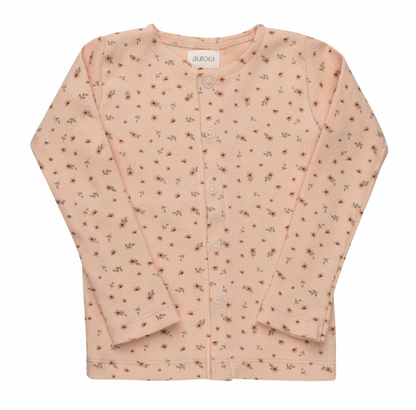 Cardigan Floral Rib