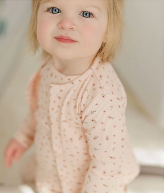 Cardigan Floral Rib