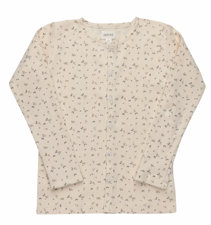 Cardigan Floral Rib