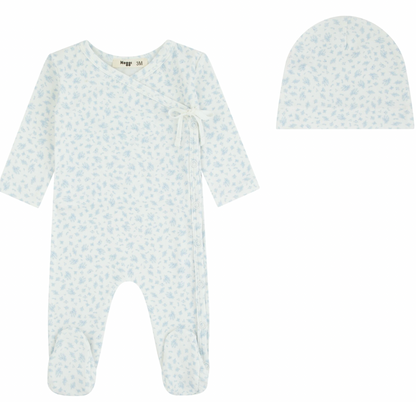 Footie Set Floral Printed Wrap