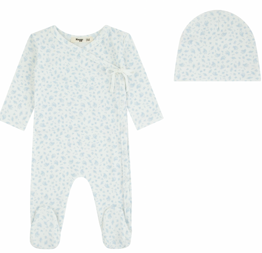 Footie Set Floral Printed Wrap