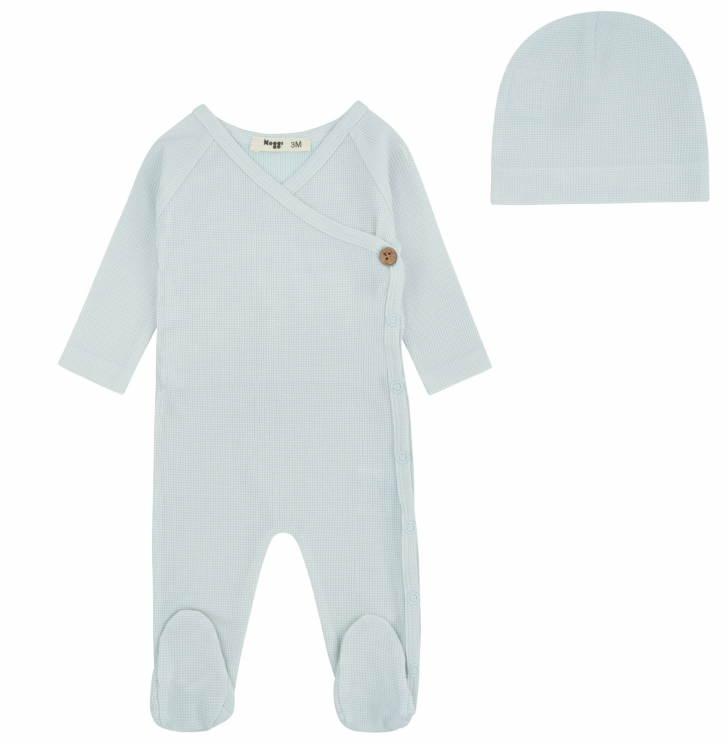 Footie Set Bamboo Ribbed Striped
