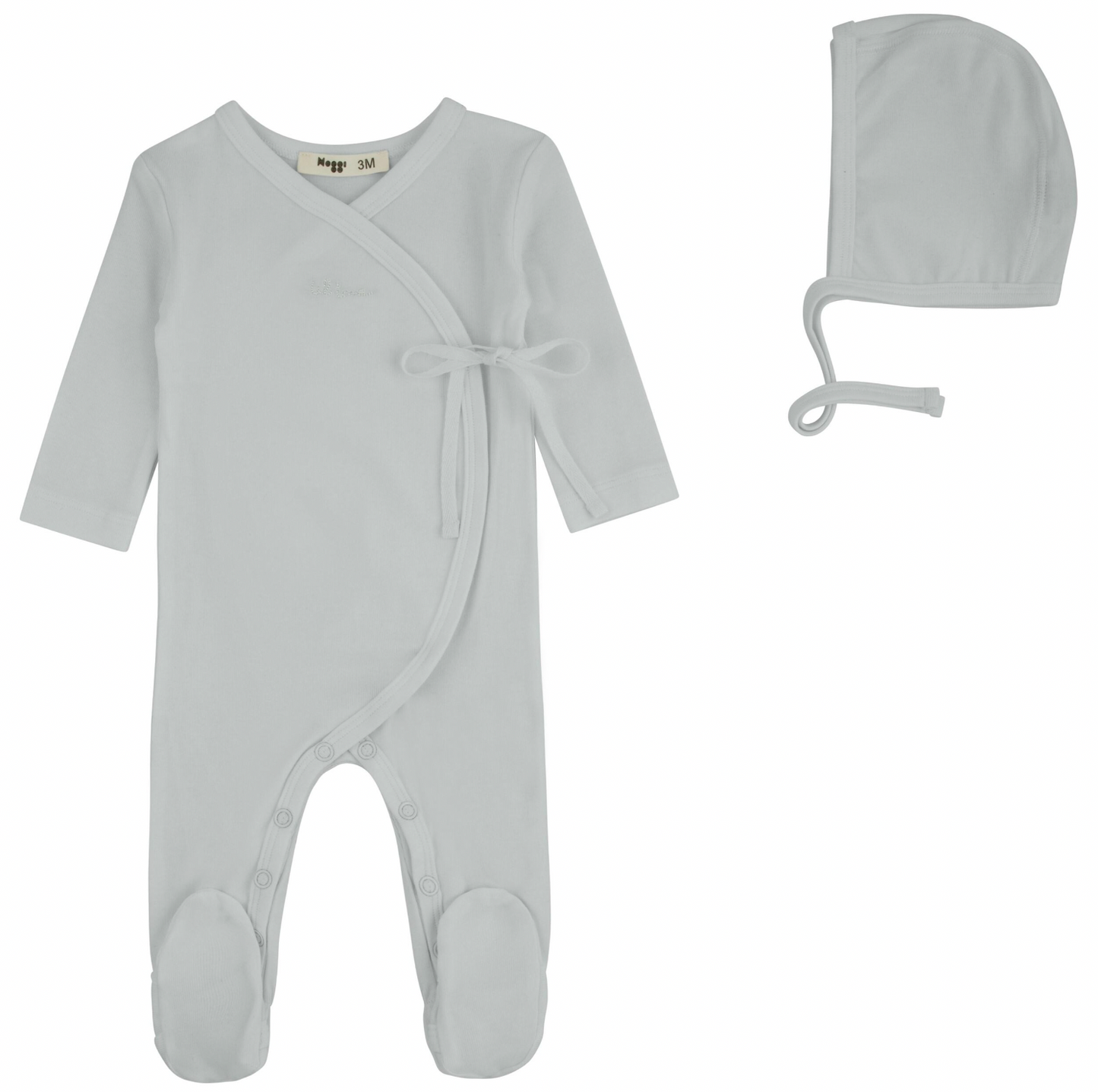 Footie Set Lil Love Embroidered Wrap