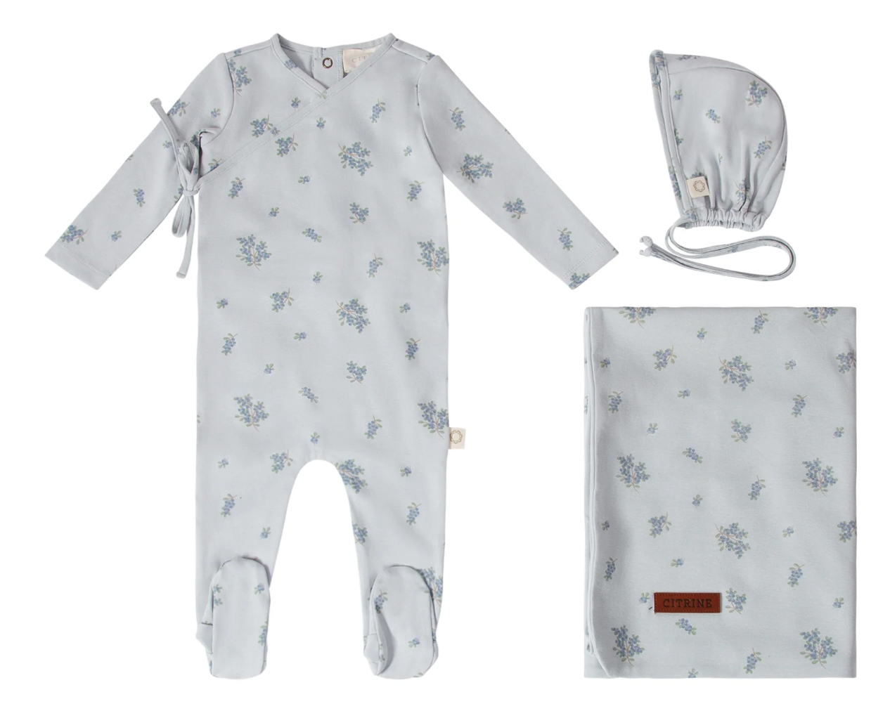 Layette Set Blueberry Bunches