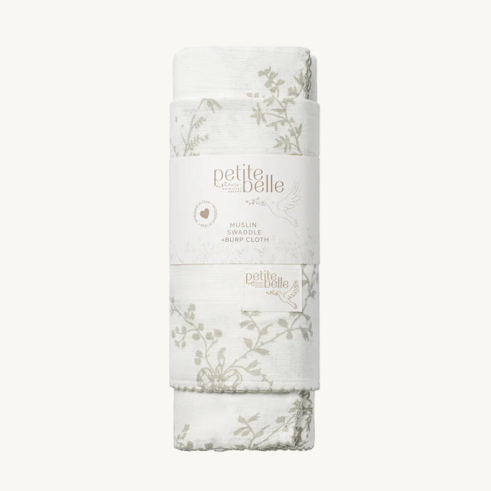 Taupe Lattice Swaddle Burp Cloth Set