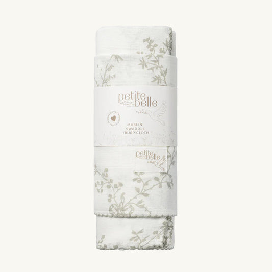 Taupe Lattice Swaddle Burp Cloth Set