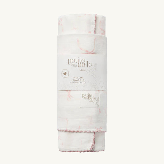 Lafayette Pink Swaddle Burp Cloth Set