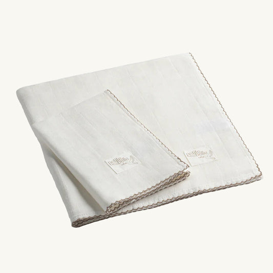 White Swaddle Burp Clooth Set