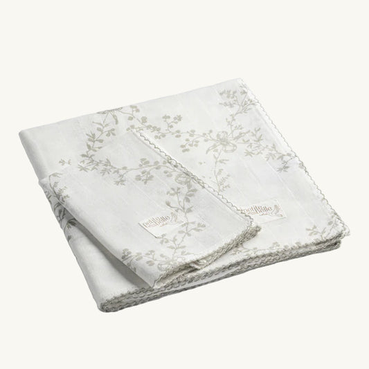Taupe Lattice Swaddle Burp Cloth Set