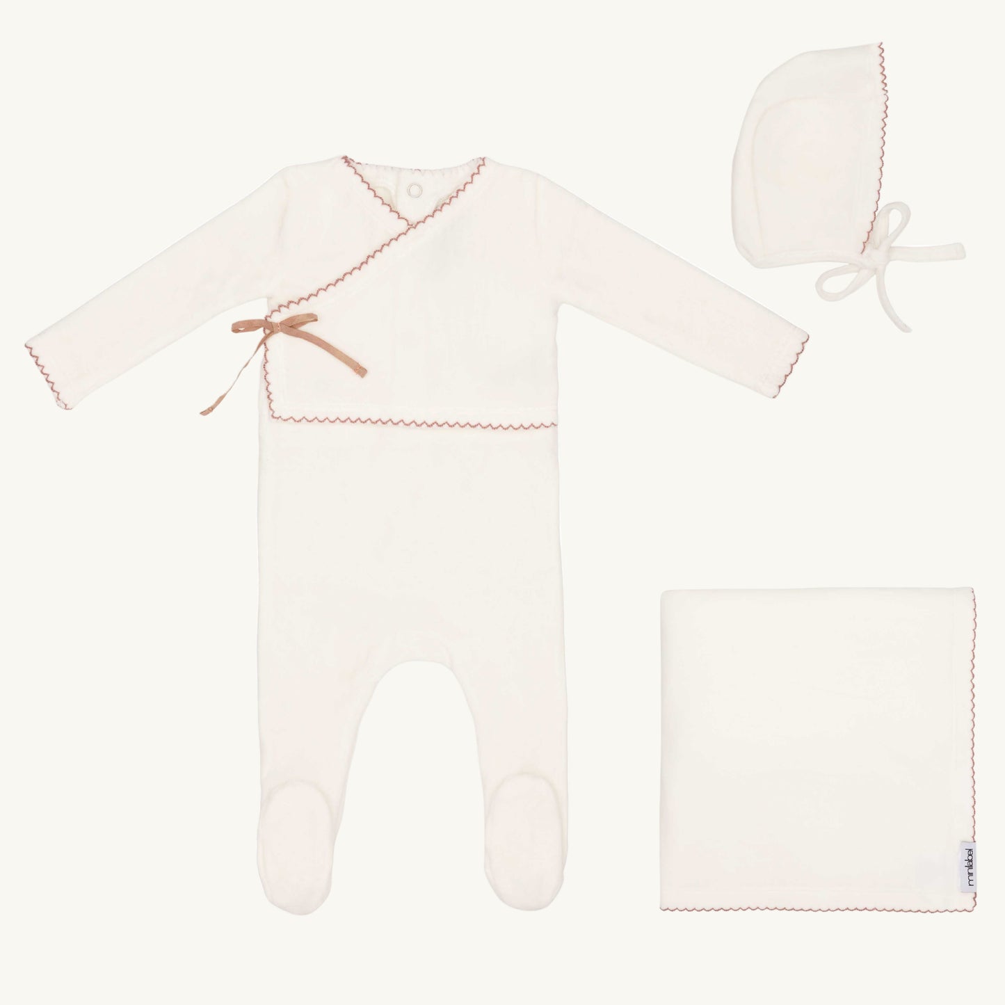 Classic Velour Kimono Layette Set Girls