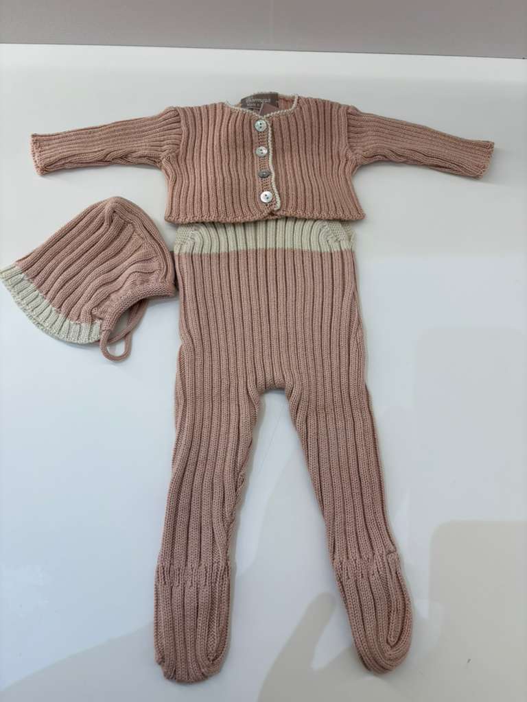 Footie Set Overall+Shrug+Bonnet+Blanket