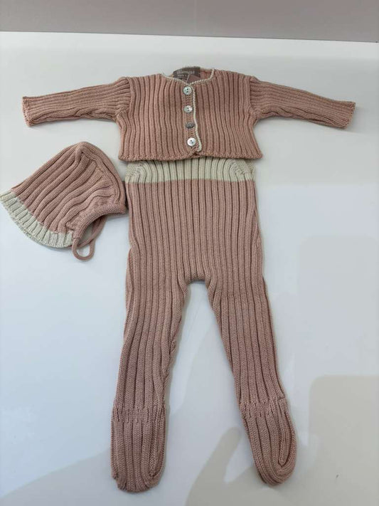 Footie Set Overall+Shrug+Bonnet+Blanket
