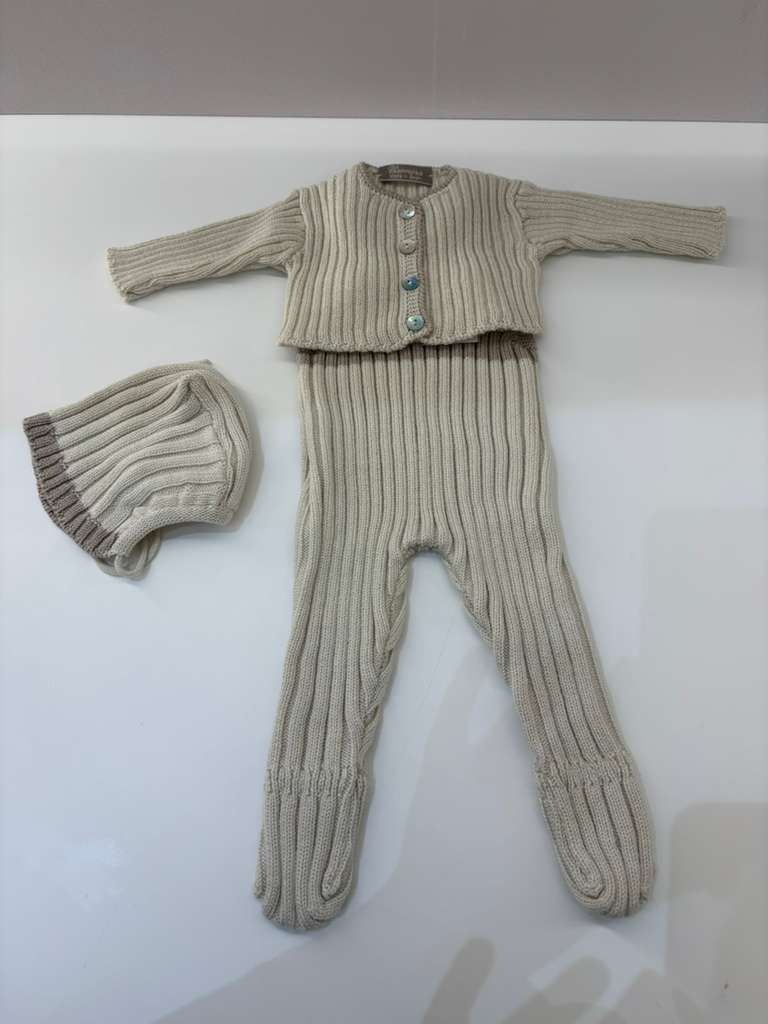 Footie Set Overall+Shrug+Bonnet+Blanket
