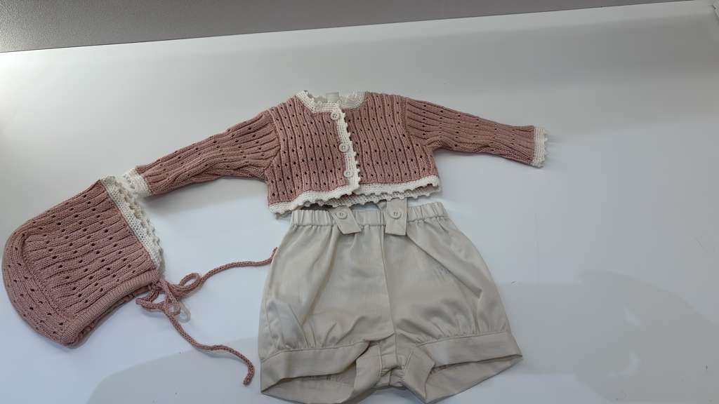 Overall Set 3 Pc with Cardigan and Hat