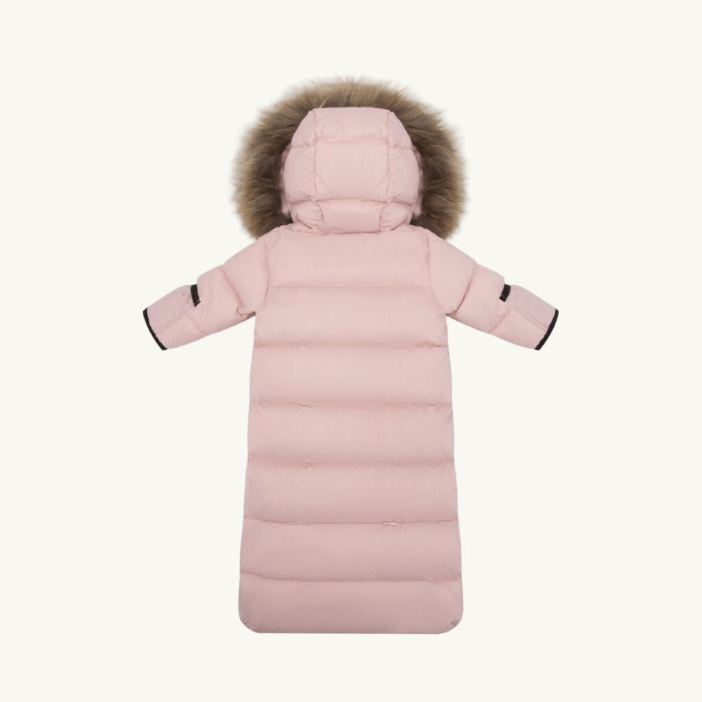 Down Fur Snowsuit Baby Pink