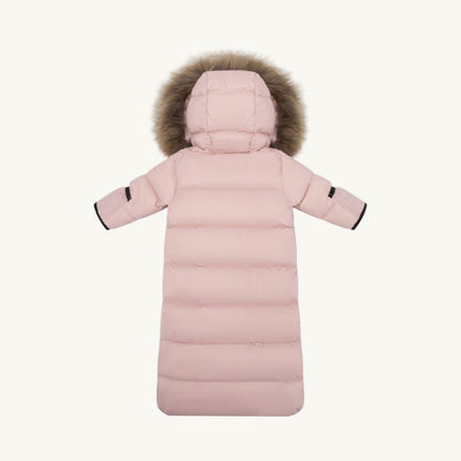 Down Fur Snowsuit Baby Pink