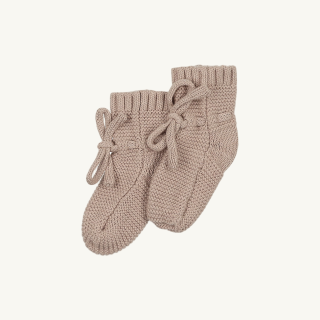 Knit Booties Taupe
