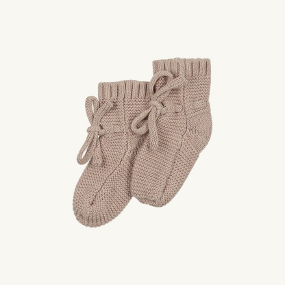 Knit Booties Taupe
