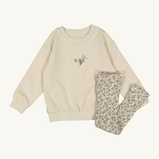 Mauve Garden Print Sweatshirt Set