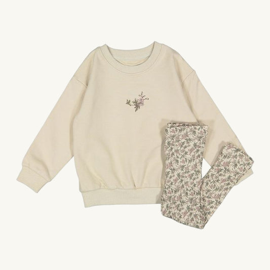 Mauve Garden Print Sweatshirt Set