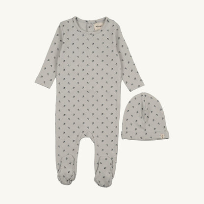 BlueBerry Print Footie Set