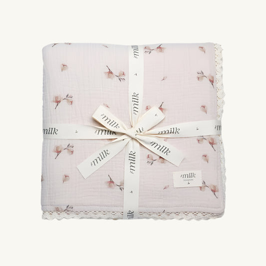 Lace Edge Blanket Blossom Oat