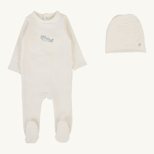 Graphic Footie Set  Cream/Airplane