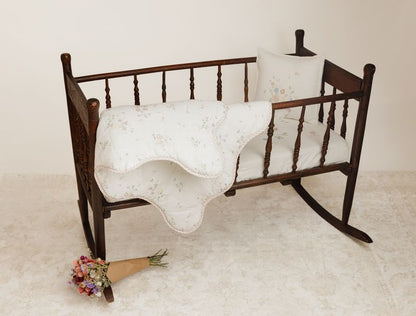 Pink Gingham Floral Bamboo Blanket + Pillow case