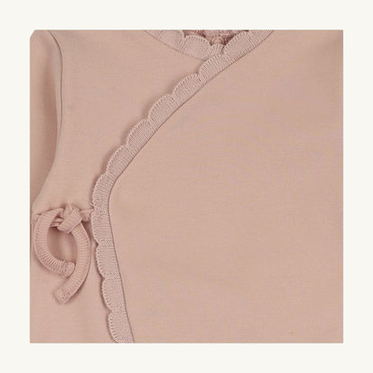 Knit Trim Wrap Layette Set Pink