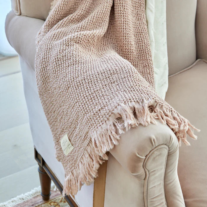 Waffle Muslin Pink Baby Blanket
