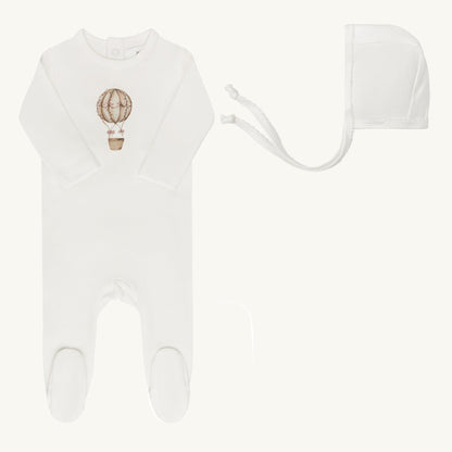 Hot Air Ballon Collection Ivory/Pink Footie Set