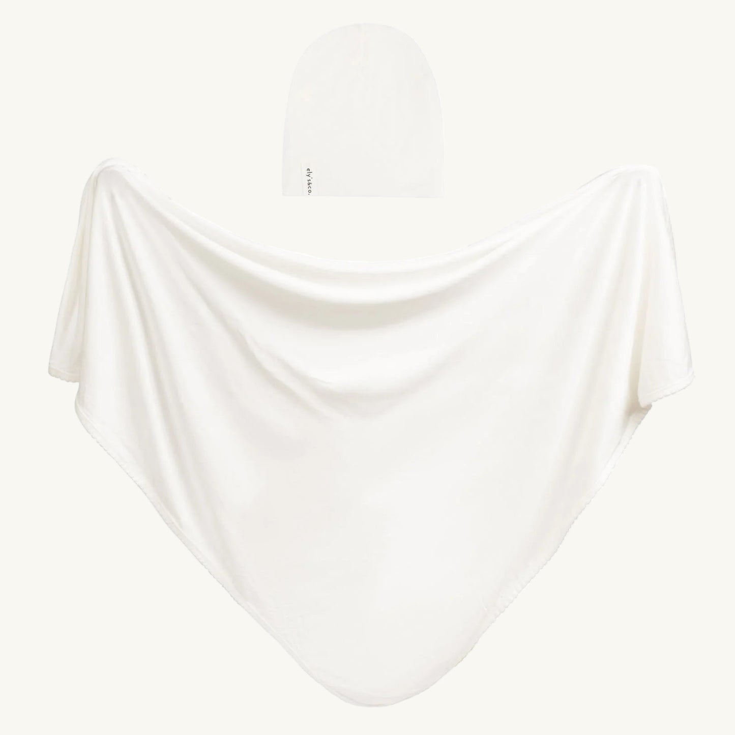 Modal Jersey Scalloped Swaddle with Beanie