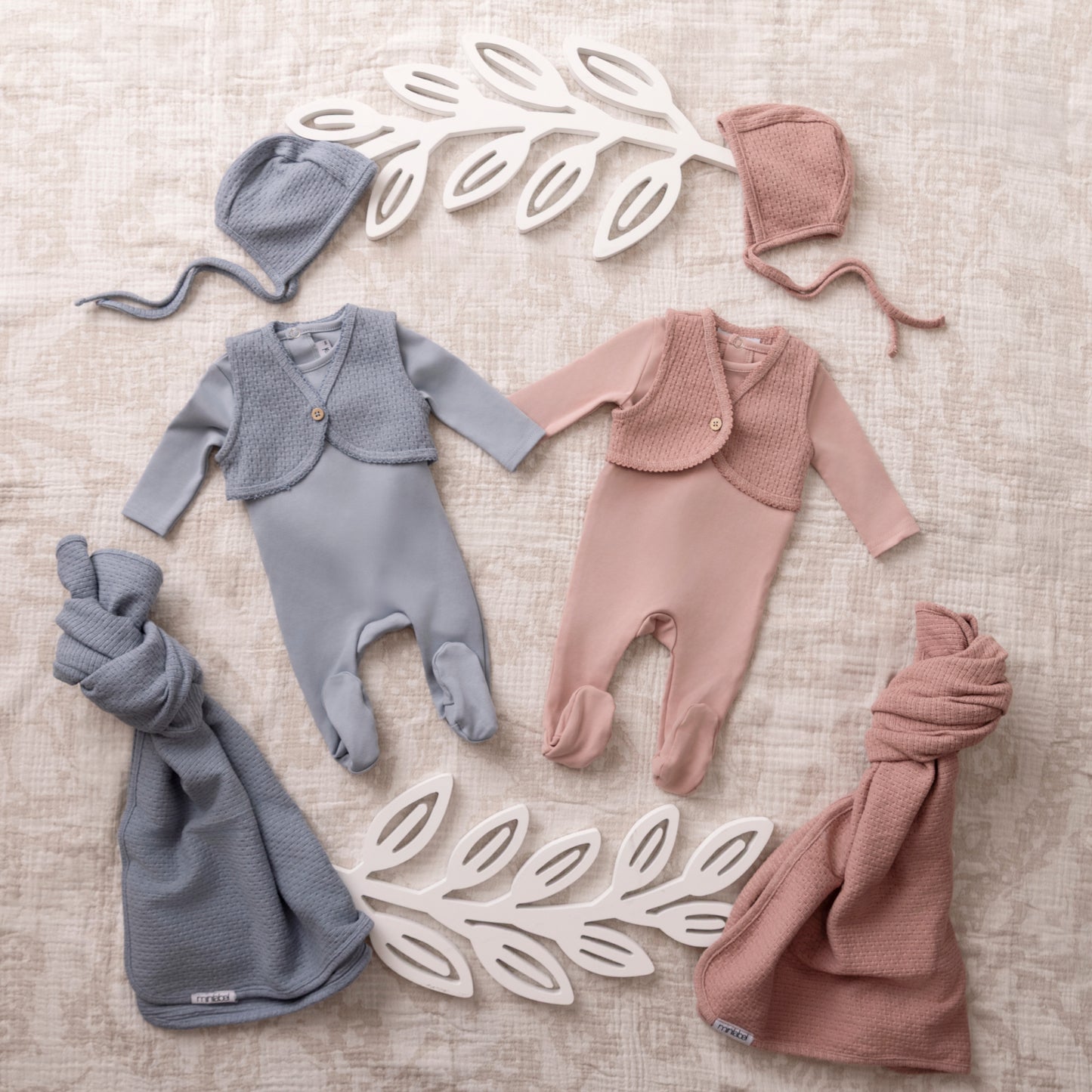 Boys Knit Vest Footie Set