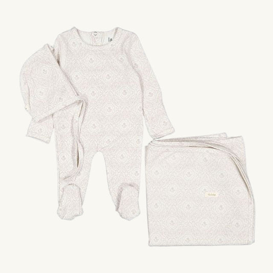 Rose Damask Layette Set