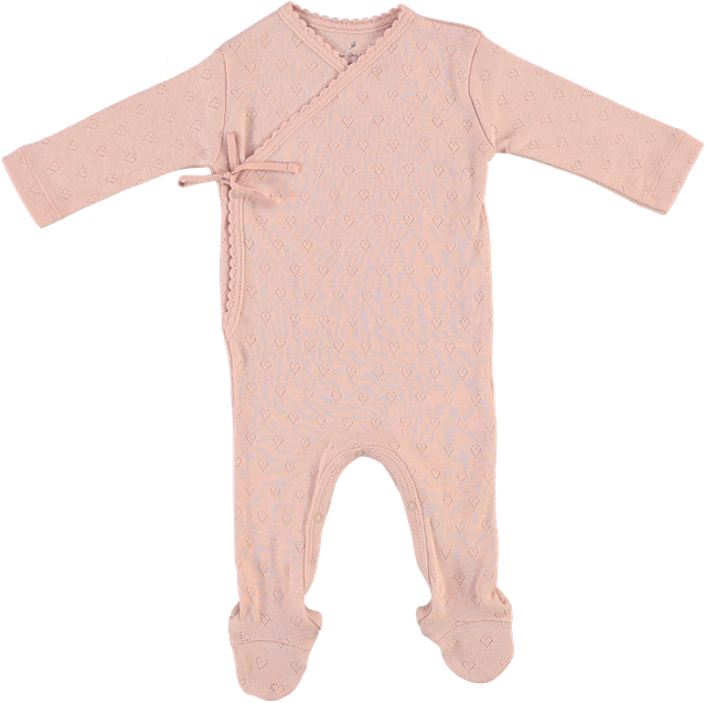 Bebe Heart Wrap Footie Blush Heart