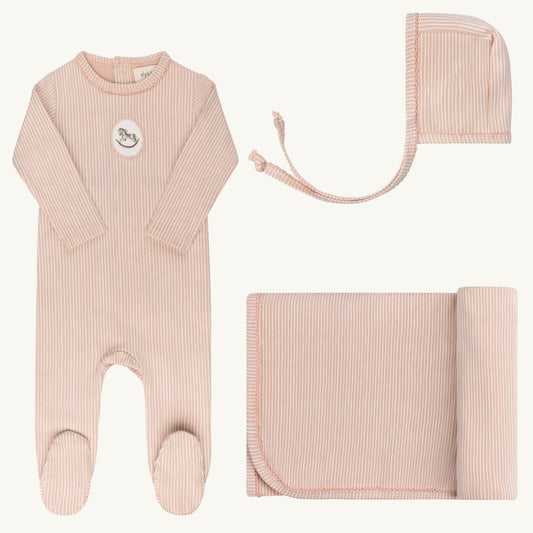 Cotton Rocking Horse Pink Layette Set