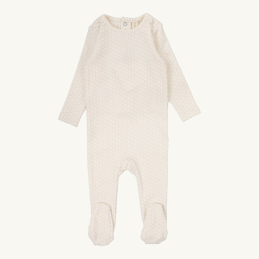 Dotted Footie Cream/Pink